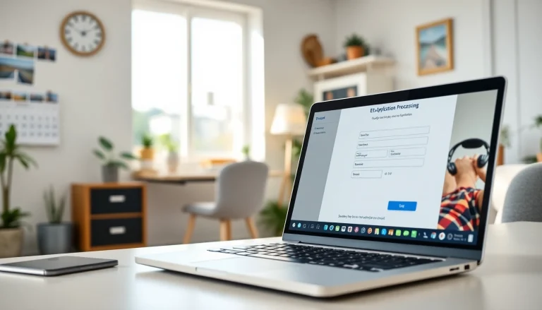 Applying for the eta application uk with a user-friendly online interface in a bright home office.