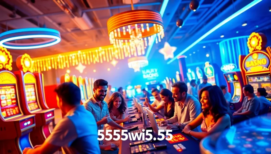 Vibrant online gambling scene showcasing diverse players at 555win555 casino, experiencing the thrill of winning.
