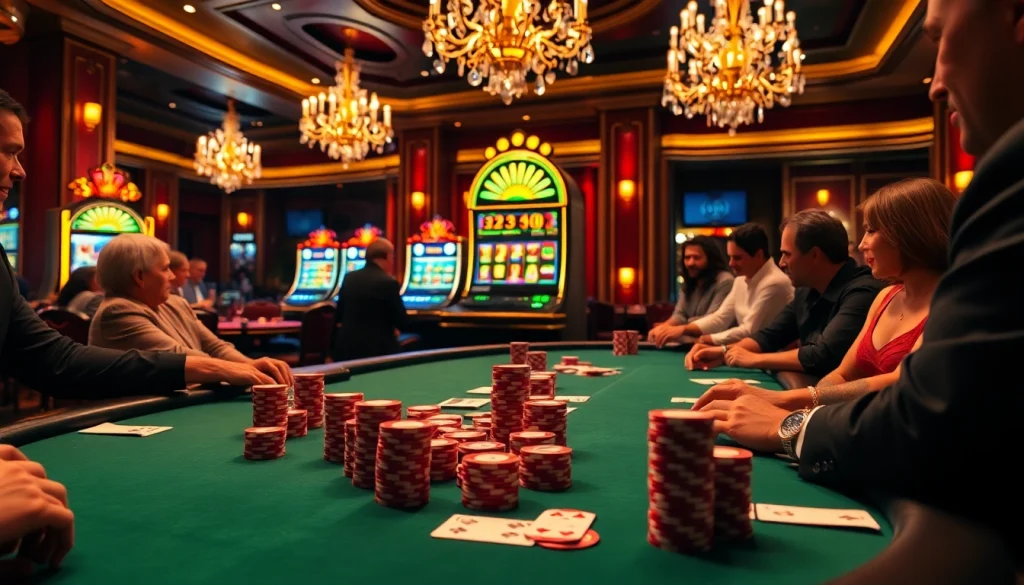 Experience the thrill of 33WIN at a high-stakes poker table with vibrant chips and cards.