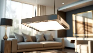 Illuminate your space with a modern square light fixture that complements contemporary decor.