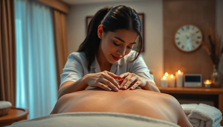 편안한 분위기의 조용한 호텔에서 평택출장마사지를 체험하는 모습