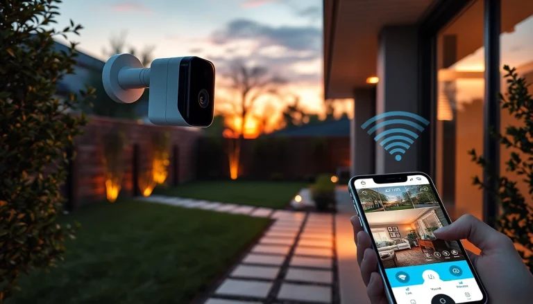 Cámaras Ezviz en una elegante configuración de seguridad al aire libre, capturando un entorno doméstico moderno.