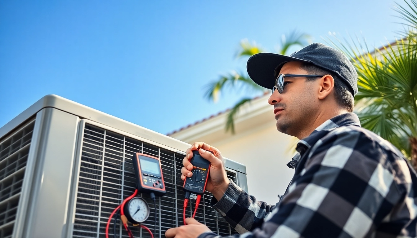 AC Repair Tampa technician expertly diagnosing air conditioning issues in a bright setting.